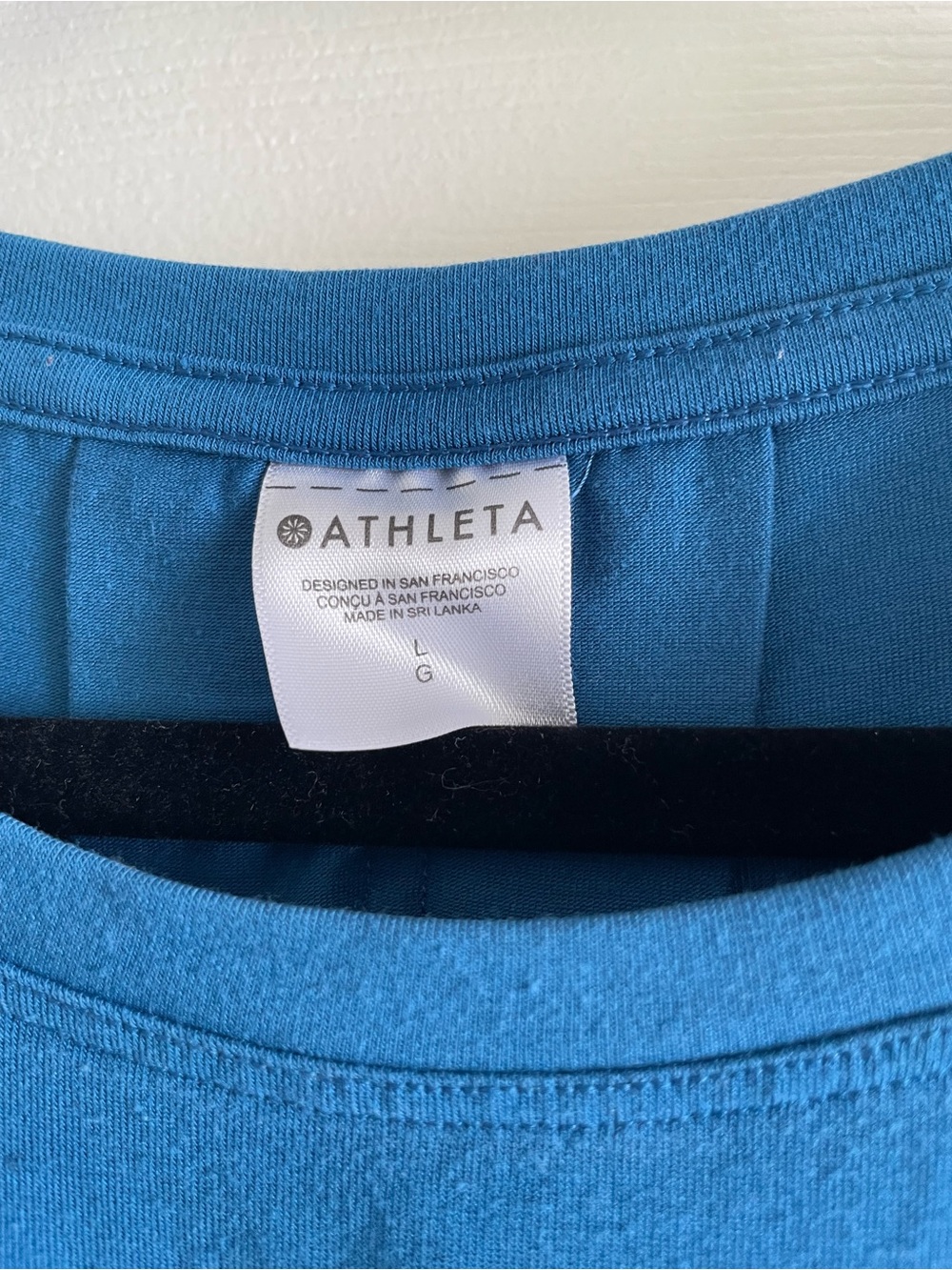 Athleta Teal Blue Short Sleeve Crew Neck Top - Picture 2 of 3